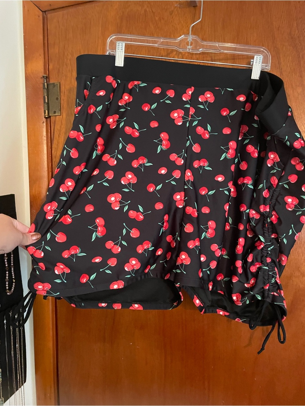 Women’s Black Cherry Print swim Shorts